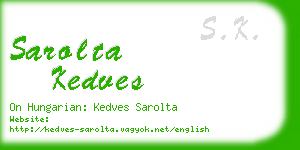 sarolta kedves business card